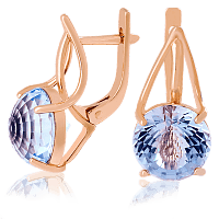 Золотые серьги с топазом 023500