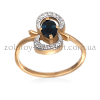 Золотое кольцо с сапфиром и бриллиантами 11992
