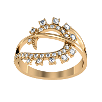 Золотое кольцо с цирконием 380106