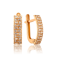 Золотые серьги с россыпью фианитов Нежность 034395