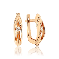 Сережки золотые с бриллиантами 036907