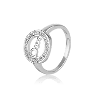 Серебряное кольцо в стиле Dior с фианитами 027974