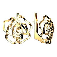 Золотые серьги Роза 400196