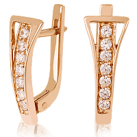 Золотые серьги с цирконием 023396