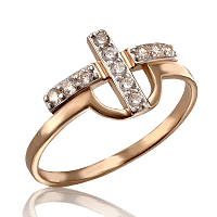 Ювелирное кольцо золотое с фианитами 033738