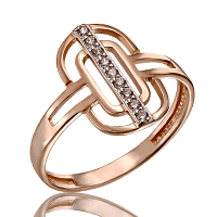 Кольцо из золота 585 с фианитовыми вставками 033739