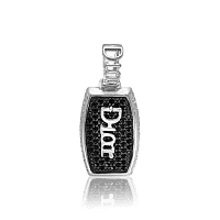 Срібний кулон з чорними фіанітами Dior 034537