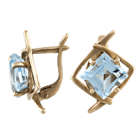 Золотые серьги с топазом 533002