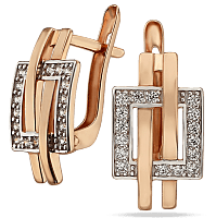 Современные золотые серьги из золота Геометрия 033612