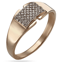 Ювелирное кольцо с фианитами в золоте 033635