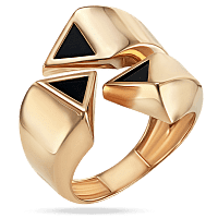 Золотое кольцо с агатом 030035