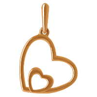 Золотой кулон Сердце 023667