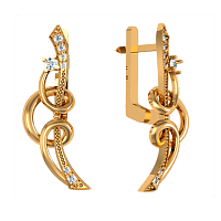 Золотые серьги с цирконием 420867