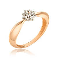 Золотое кольцо с бриллиантами 035305