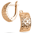 Легенькие серьги на английской застежке с алмазной гравировкой в красном золоте 039518 детальное изображение ювелирного изделия Золотые серьги без вставок Легенькие серьги на английской застежке с алмазной гравировкой в красном золоте 039518 детальное изображение ювелирного изделия Золотые серьги без вставок