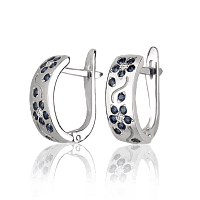 Золотые серьги с бриллиантами и сапфирами 2151/1