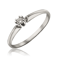 Кольцо для помолвки с одним бриллиантом 034840