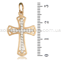 Золотой крестик с фианитом 023086