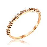 Тонкое золотое кольцо с фианитами 035475