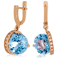 Золотые серьги с топазом 023483