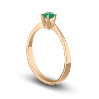 Золотое кольцо из красного золота с изумрудом 025344