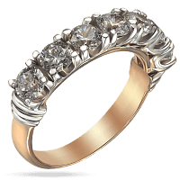 Золотое кольцо дорожка с фианитов 031587