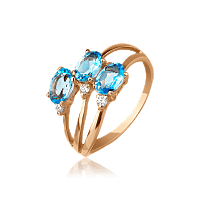 Золотое кольцо с топазом 332106