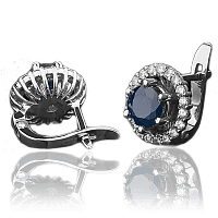 Серьги из белого золота с сапфирами и бриллиантами 023133