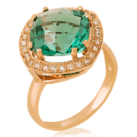 Золотое кольцо с кварцем 023768