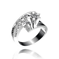 Кольцо из белого золота с бриллиантами 030421