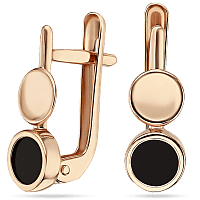 Сережки золотые с агатом 034627