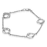 Серебряный браслет с крупными элементами 034951