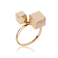 Золотое кольцо Кубики без вставок 028129