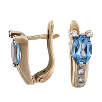 Золотые серьги с топазом 512010