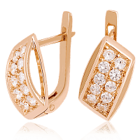 Золотые серьги с цирконием 023429