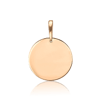 Золотой кулон глянцевый диск 035742