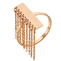 Стильное золотое кольцо пластина с цепочками Аризона 036143