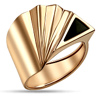 Золотое кольцо с агатом 030027