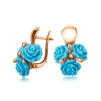 Золотые серьги с кораллом 531306с