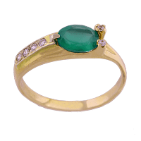 Золотое кольцо с халцедоном 323107