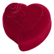 Футляр "Серце з трояндою" для кільця бордовий 1208 детальне зображення ювелірного виробу