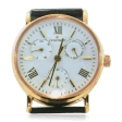 Класичний чоловічий годинник золотий з шкіряним ремінцем 036276 детальне зображення ювелірного виробу