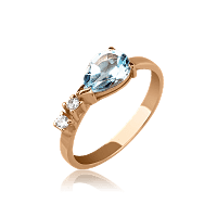 Золотое кольцо с топазом 386003