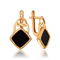 Сережки из красного золота в современном исполнении 034134