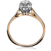 Кольцо из красного золота с бриллиантами 1051