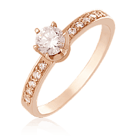 Золотое кольцо с цирконием 024602