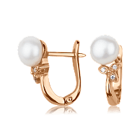 Золотые серьги с жемчугом 512200