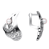 Серьги из белого золота с жемчугом 420737