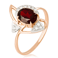 Золотое кольцо с гранатом 023958