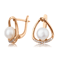 Золотые серьги с жемчугом 5121322